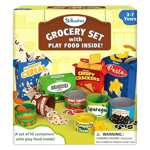 Skillmatics Grocery Set - 100+ Pieces, Play Foods, Realistic Pretend Play Toys, Kids Kitchen Set, Gift for Girls & Boys Ages 3, 4, 5 & Up